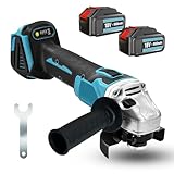 Akku-Winkelschleifer, Kompatibel mit Makita Bürstenlon,18V Kabelloses Trennschleifer Scheibe 125mm Schleifen mit 5500mAh Akku, 16 Zubehör，zum Entfernen von Farbe und Mörtel，Polier, zum Schleifen